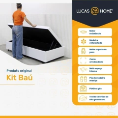 Imagem do Cama Box Baú + Colchão de Solteiro Ortobom D45 Iso 150 78x188x60cm
