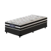 Cama Box Solteiro King Preta + Colchão de Molas Ensacadas - Eclipse Springs 96x203x55cm