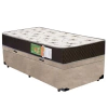Cama Box Baú Solteiro Suede + Colchão Solteiro Pérola Espuma D20 Marrom/branco 56x88x188 Bege