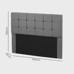 Kit Cabeceira Calçadeira Julia e Munique 160 cm Casal Queen Size Veludo Cinza - MbOutlet