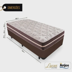 Cama Box Solteiro + Colchão De Molas - Classic Superlastic 88x188x57cm - MbOutlet