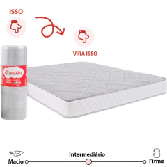 Colchão Casal Espuma D33 A Vácuo Ortopédica Certificada 138x188x17cm - - comprar online