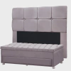 Kit Cabeceira Calçadeira Mila e Munique 160 cm Casal Queen Size Veludo Rose