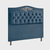 Cabeceira Estofada Holanda Casal Queen Size 160 cm para Cama Box - Azul