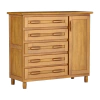 Cômoda Sapateira Mel 5 Gavetas 1 Porta Madeira Maciça Pinus