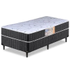 Cama Box Solteiro Conjugado Granada Preto / Branco Flor