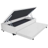 Cama Box Baú Solteiro 3 em 1 Auxiliar Bicama Bibox Espuma 88x188x44cm + 1 Travesseiro Vstore full