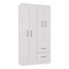 Guarda Roupa Solteiro Milão 4 Portas Branco Brilho Poquema