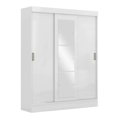 Guarda Roupa Solteiro 3 Portas com Espelho San Marino