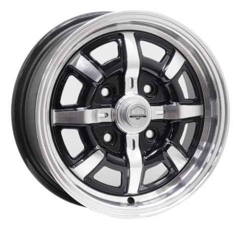 Jogo De Rodas Kpz Aro 15 Tala 5,5 4x130 Fusca Brasilia Raw Cor Preto Diamantado 4x130