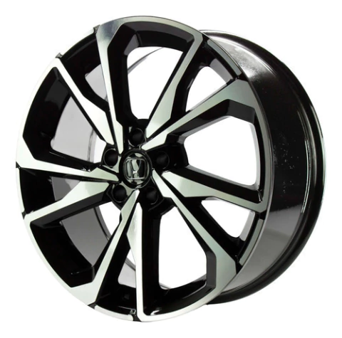 Rodas Honda Civic Si Aro 18 5x114 Gt7 4 Rodas Jogo Cor Preta Diamantada