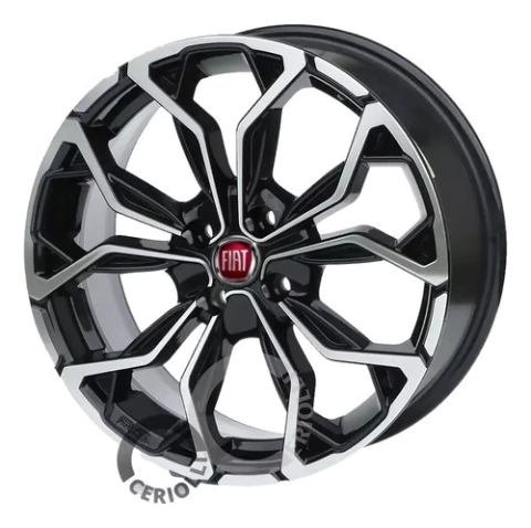 Jogo De Rodas Aro 14 Fiat 4x98 Palio Strada Siena M16 Cor Emblema Vermelho