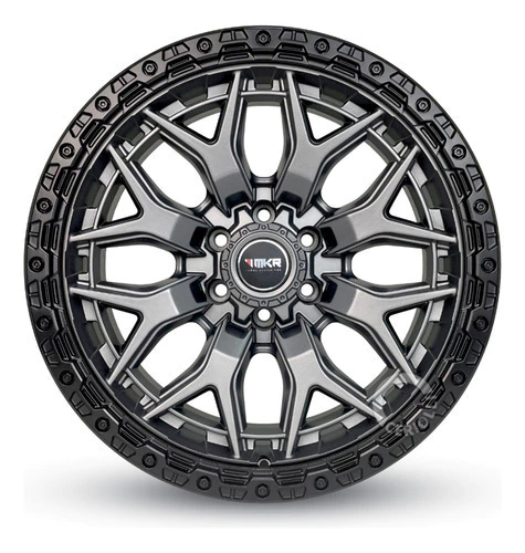 Jogo De Rodas Off Road Aro 20 6x139 Ranger Ford Texas M31 Cor Grafite Fosco Borda Preta 6x139