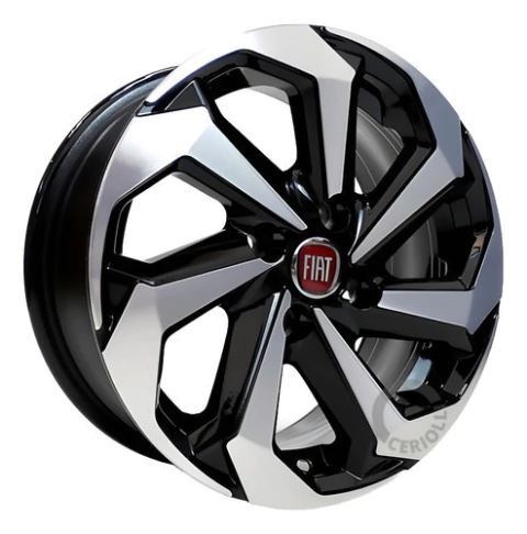 Jogo De Rodas Fiat Uno Palio Aro 13 / Scorro Jogo + Bicos Cor Tarantula Bd