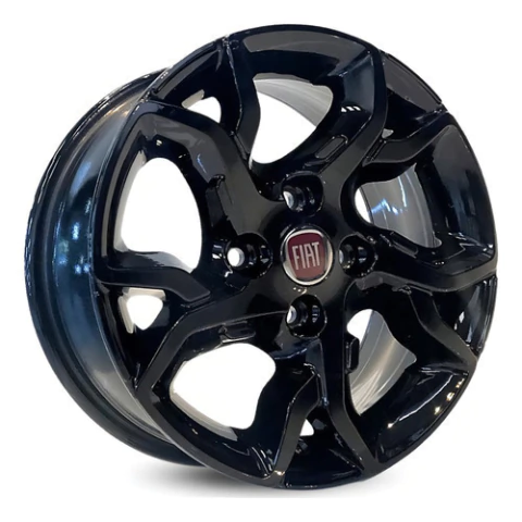Jogo De Rodas Fiat Argo Aro 17 + Bicos Cor Black Piano 4x98