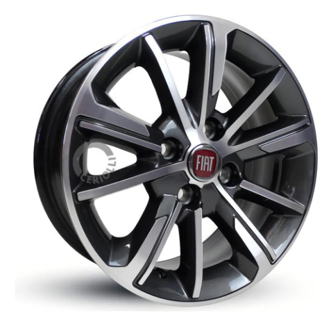 Rodas Palio Sport Aro 14 +bicos Idea Uno Siena Palio 4 Rodas Cor S03 Grafite Diamantado