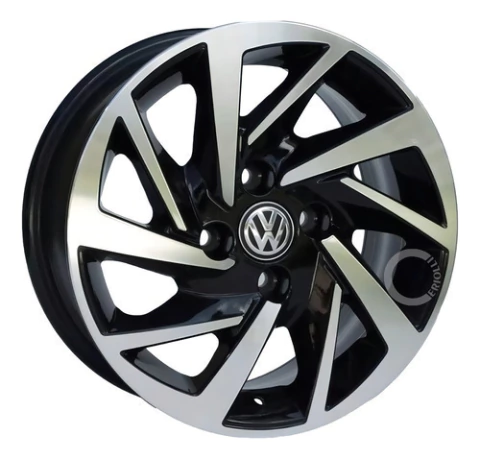 Rodas Aro 14 4x100 Golf Gti 4x100 4 Rodas Esportivas + Bicos Cor Preto Diamante