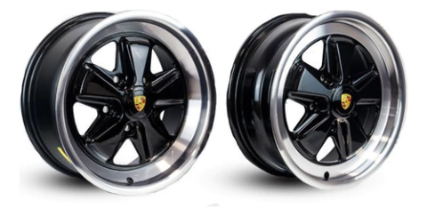 Jogo De Rodas Porsche 911 Fuchs Duas Talas Aro 16 / 5x112 Cor Preto Diamante 5x112