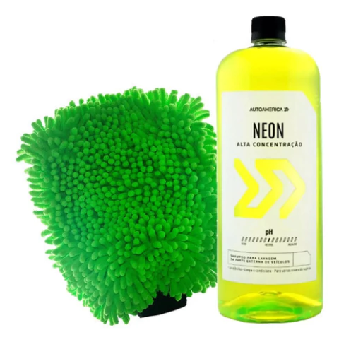 Kit Lavagem Shampoo Neutro 500ml + Luva De Microfibra