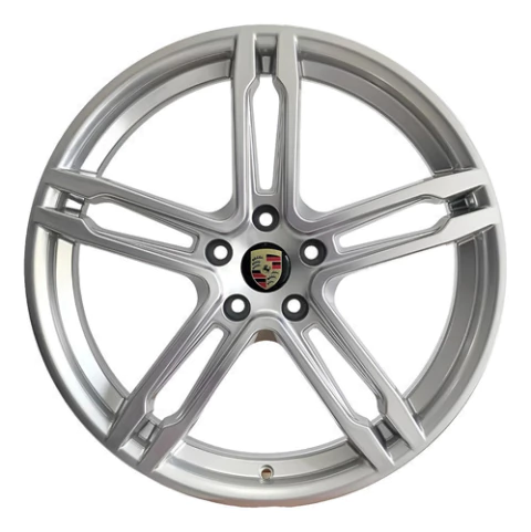 Jogo De Roda Aro 20 5x100 Porsche Macan F1 Golf Polo T-cross Cor Hiper Prata 5x100