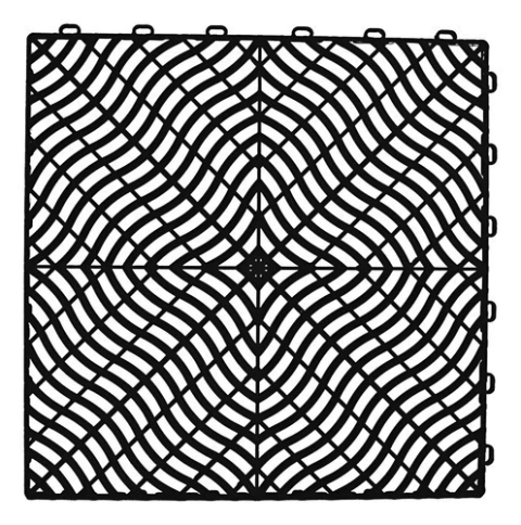 Kit Piso Modular Plástico Automotivo Estética Box 33x33 1m2 Cor Preto