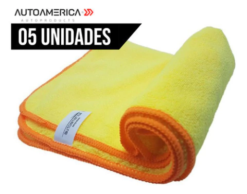 Kit Com 5 Flanelas De Microfibra Autoamerica Premium 60x40