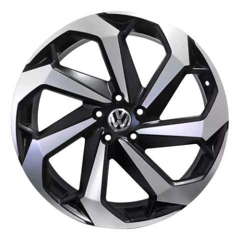 Roda Aro 18 5x112 Jetta Gol Tsi Passat Vw / Jogo Cor Preta Diamante
