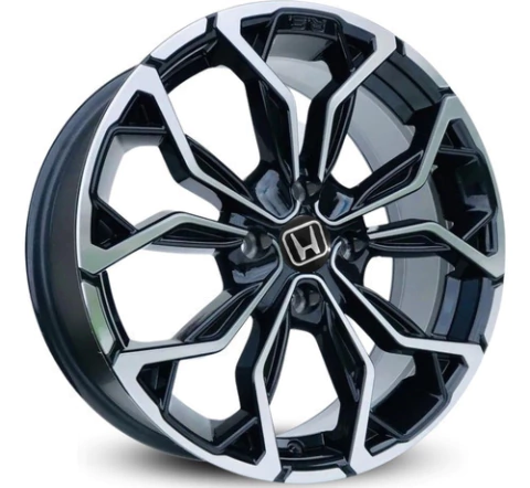 Jogo De Rodas Aro 16 4x100 Honda Fit City M16 Krmai + Bicos Cor Preta Diamantada