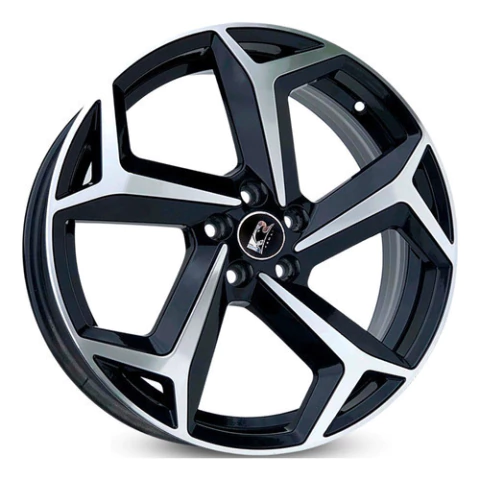 Jogo De Rodas Aro 18 5x114 Esportivas S23 Krmai Cor Preta Diamantada