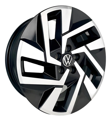 Jogo De Rodas Aro 16 5x100 Para T-cross Polo Virtus 2025 S56 Cor Preto Diamantado 5x100