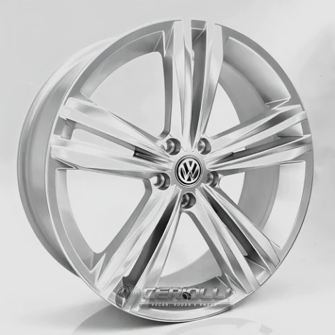 4 Rodas Tiguan Rline Aro 18 5x100 Golf Polo Virtus T-cross Cor Prata Hiper Gloss
