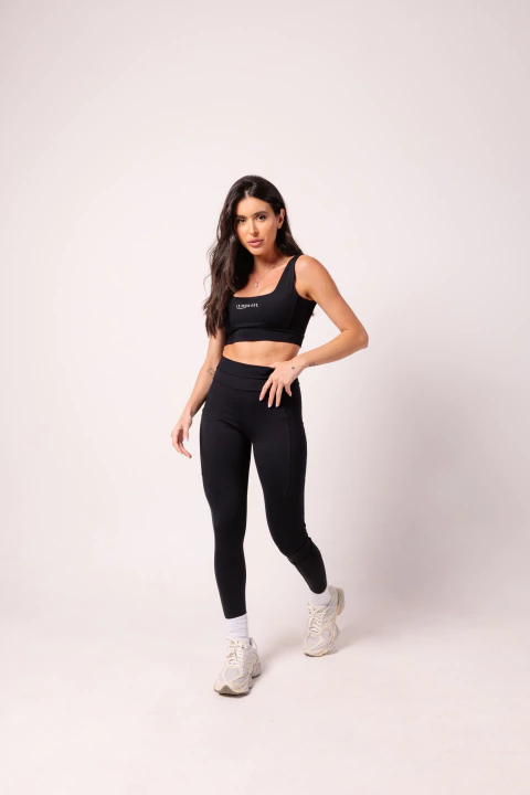 Conjunto legging e top COMPRESS - preto - comprar online
