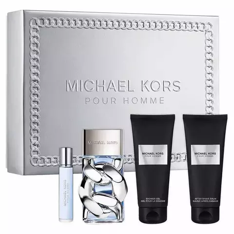 MICHAEL KORS POUR HOMME MASCULINO KIT (EAU DE PARFUM 100ML+GEL BANHO 100ML+LOÇÃO PÓS BARBA 100ML+EAU DE PARFUM 10ML)