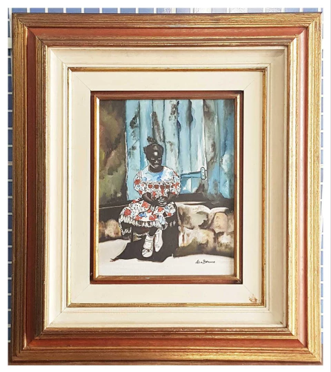 Quadro Á Espera - Artista Leila Branco - 68x60 (LB08) - comprar online