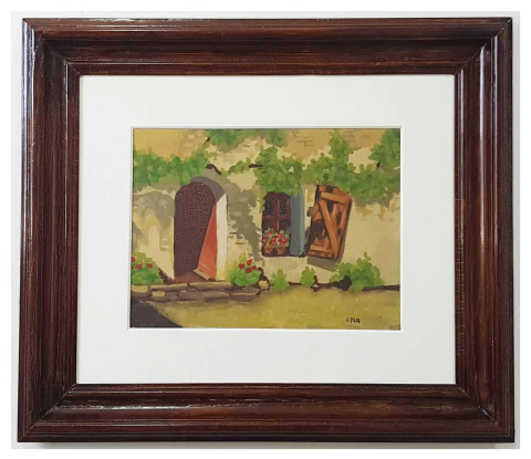 Quadro Pintura a Óleo Fachada Rústica - Ost 70X60 (MAR 100) - comprar online