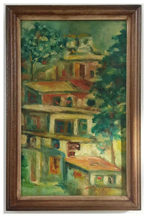 MAR 137 - Casario Entre Árvores - 37x56 - comprar online