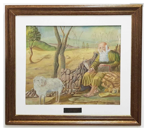 Quadro São Jerônimo com a Vulgata - 69x61 (MAR 345) - comprar online