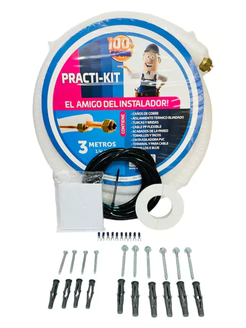 KIT DE INSTALACIÓN PRACTI-KIT SPLIT 1/4-3/8 X 3M SIN MENSULAS