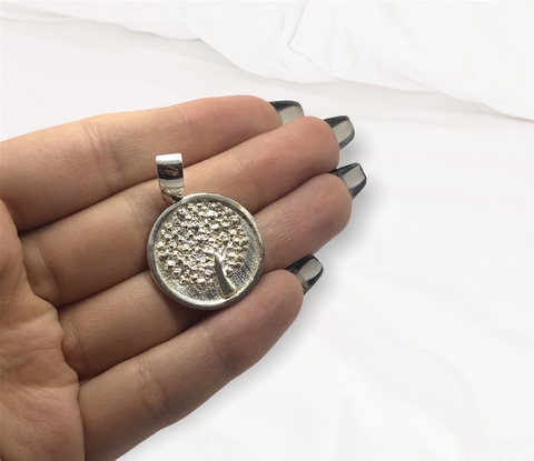 PAV 21 Dije Circular Arbol de la Vida Plata 925