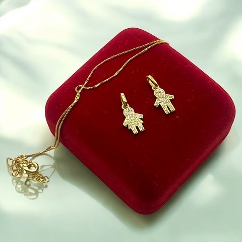 0.5 gr Dije Nena/Varón - Seleccionar Modelo (12mm) Enchapado en Oro (SIN CADENA / SIN ESTUCHE)