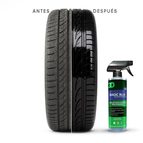 Abrillantador Premium para Neumáticos y Molduras — Brillo Intenso, Seco al Tacto y Resistente a Lavados | Magic Blue™ 3D - comprar online