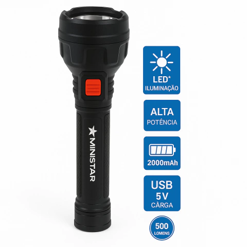 LANTERNA DE CARGA USB MINISTAR MS-2029