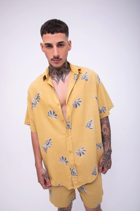 camisa linho bordada rossella - comprar online