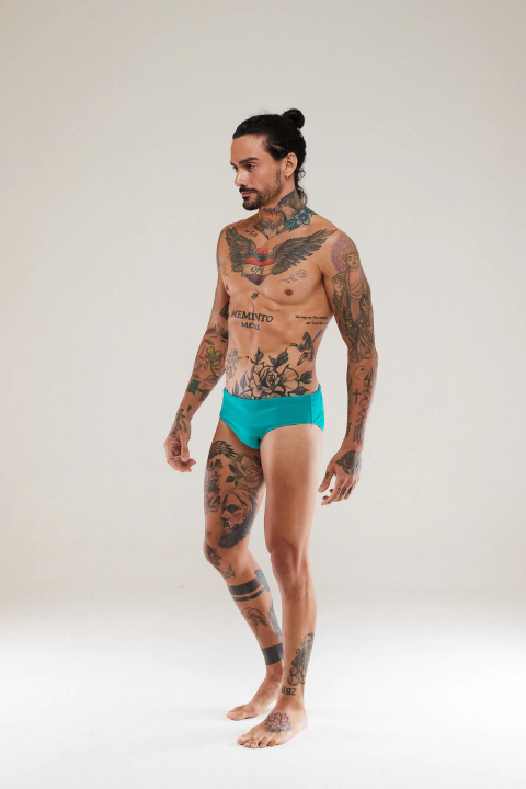 Sunga Slip Verde Água