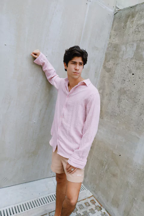 Camisa Manga Longa Nilo Rosa Bebe - comprar online