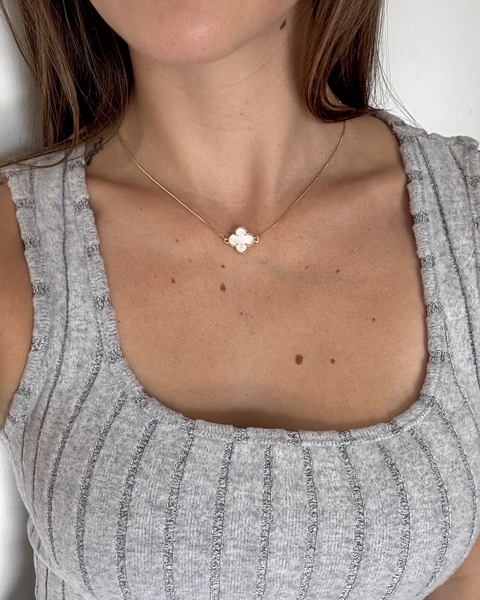 Colar 1 Trevo madrepérola Banhado a Ouro 18k - comprar online