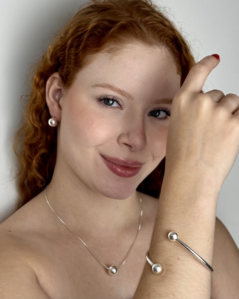 Bracelete esfera Banhado a Prata