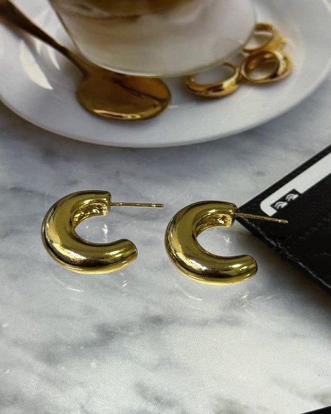 Argola Lua Banhada a Ouro 18k
