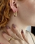 Brinco Argola Quadrada Cravejada Banhada a Ouro 18k
