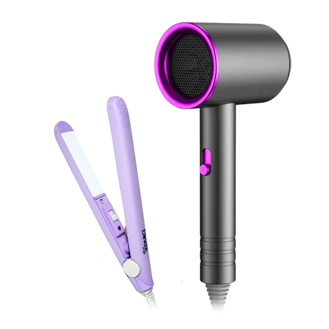 Kit Secador De Cabello Y Planchita De Pelo Alisadora Combo - comprar online